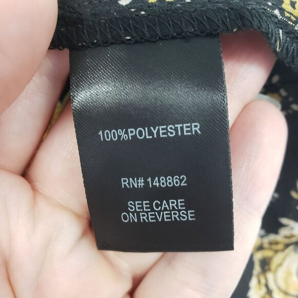 NEW Torrid Black Gold Floral Sheer Blouse Office Work Boho Long Sleeve Top - Picture 5 of 11